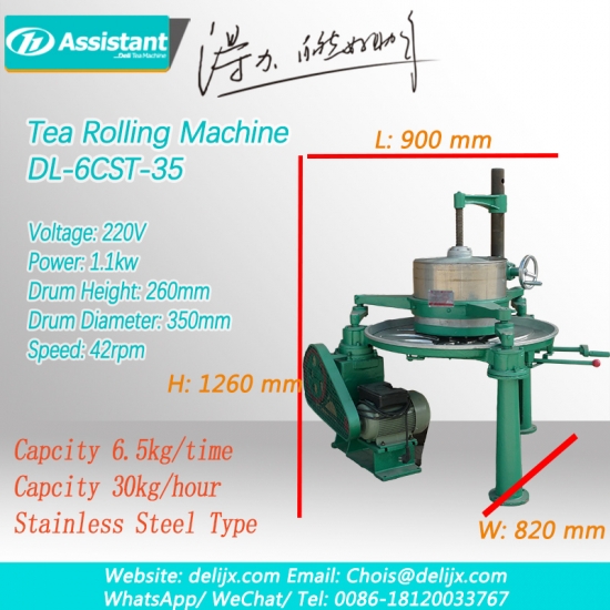 Küçük çay yoğurma makinesi yeşil çay siyah çay rulo 6crt-35 bırakır