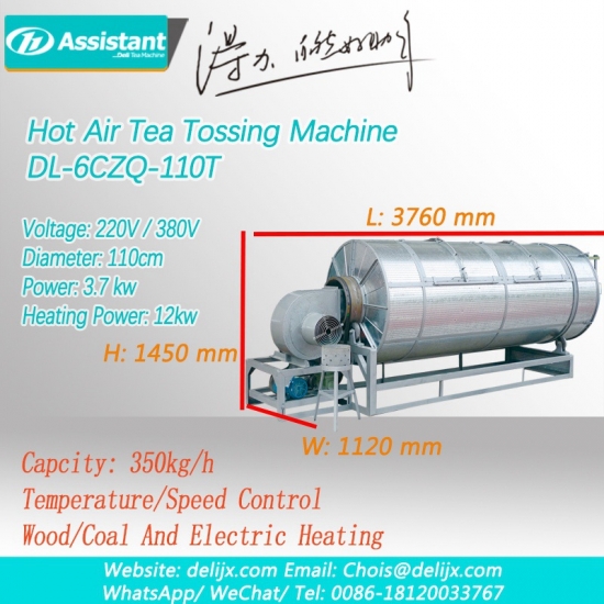 Ahşap ve kömür ısıtma siyah çay yaprağı savurma makinesi 6czq-110t